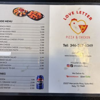 Love Letter Pizza And Chicken - menu - Pizza Near Me - Katy, Texas Love Letter Pizza And Chicken - menu - Pizza Near Me - Katy, Texas