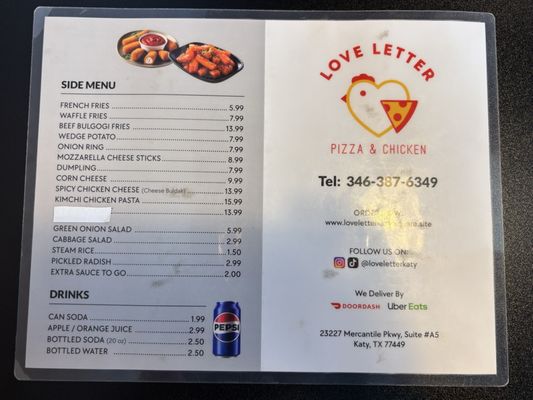 Menu photo 2 Love Letter Pizza And Chicken Katy, TX Menu photo 2 Love Letter Pizza And Chicken Katy, TX
