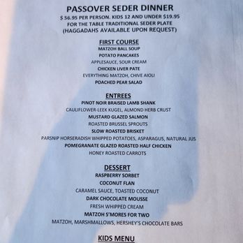 Mim's Restaurant - Passover 2024 menu - American Near Me - Roslyn Heights, New York