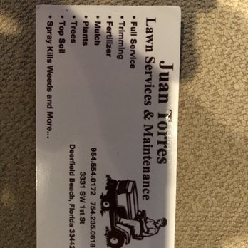 Juan Torres Lawn Services and Maintenance - Business card ... - Tree Services Near Me - Deerfield Beach, Florida Juan Torres Lawn Services and Maintenance - Business card ... - Tree Services Near Me - Deerfield Beach, Florida