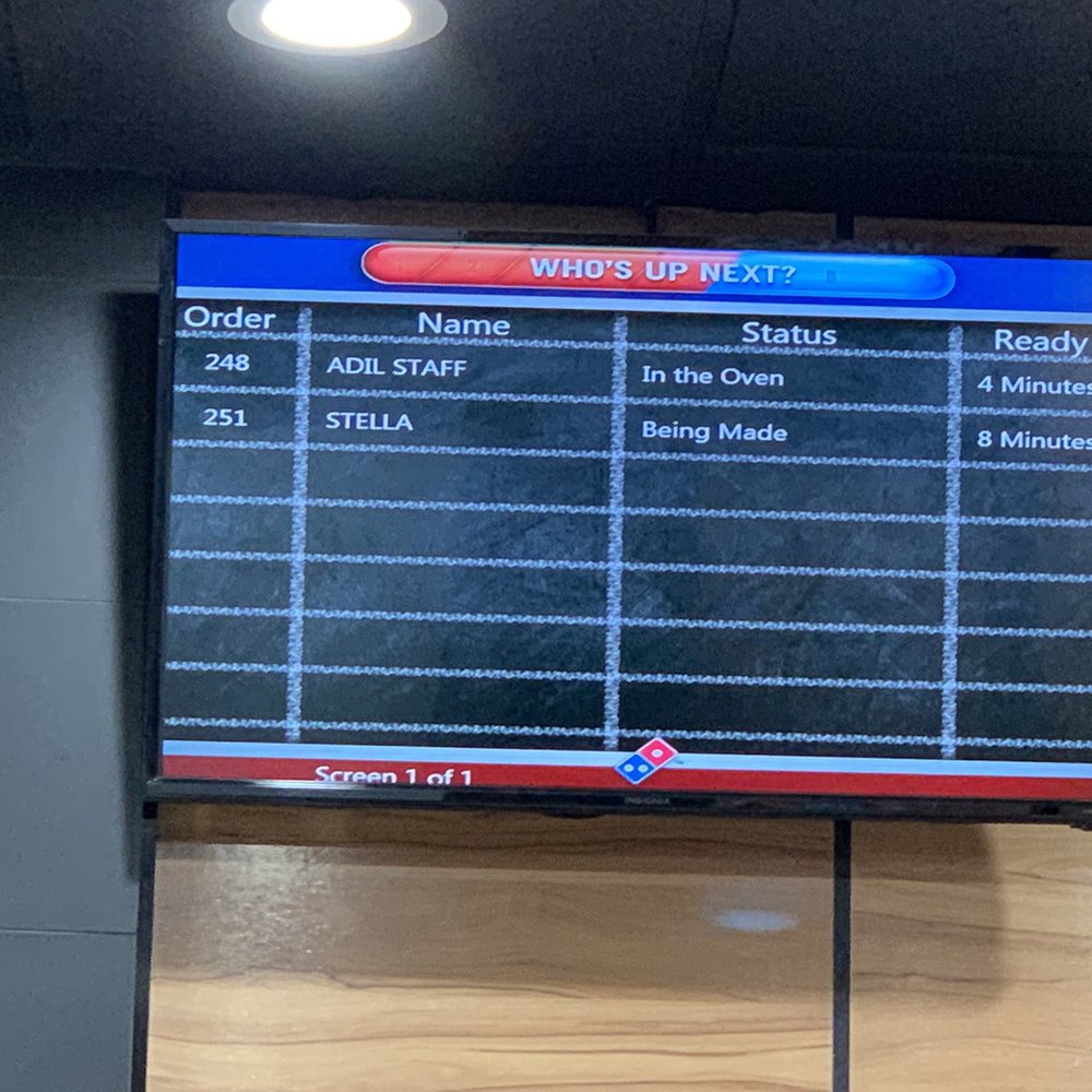 Domino's Pizza - the scoreboard on the wall - Pizza Near Me - Toronto, Ontario
