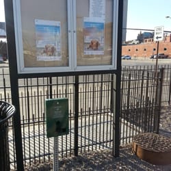 Downtown Dog Park - Bulletin board of updates. Matching donation flier at the 13th floor Tap Room across the street.