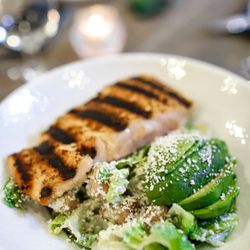 Claude's at the Southampton Inn - A fresh Caesar salad with grilled salmon & avocado.