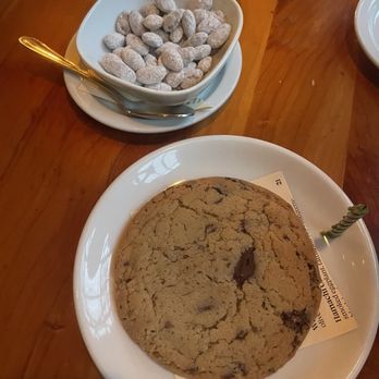 Mediterranean Exploration - Birthday Chocolate Chip Tahini Cookie & almonds - Mediterranean Near Me - Portland, Oregon Mediterranean Exploration - Birthday Chocolate Chip Tahini Cookie & almonds - Mediterranean Near Me - Portland, Oregon