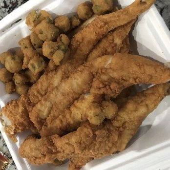 Sugar's Crab Shack - Fried whiting with fried okra - Seafood Near Me - Richmond, Virginia