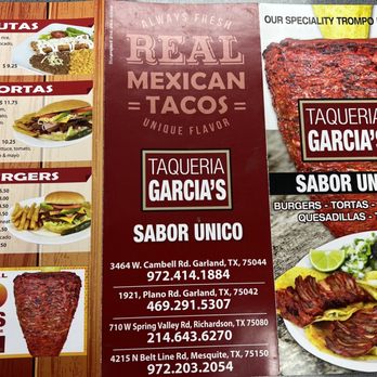 Taqueria Garcia's - Menu - Mexican Near Me - Garland, Texas Taqueria Garcia's - Menu - Mexican Near Me - Garland, Texas
