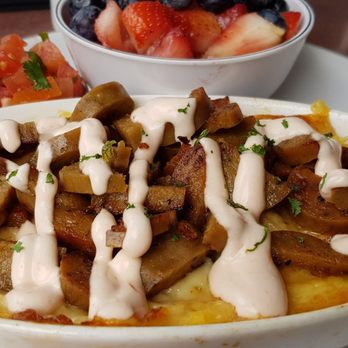 The Breakfast Bar - Baked omelette with vegan sausage. - Breakfast & Brunch Near Me - Long Beach, California The Breakfast Bar - Baked omelette with vegan sausage. - Breakfast & Brunch Near Me - Long Beach, California