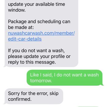NuWash Mobile Car Wash - Told them I couldn't reschedule for tomorrow. Maybe it's automated. Maybe they could make the actual wash more automated? - Car Wash Near Me NuWash Mobile Car Wash - Told them I couldn't reschedule for tomorrow. Maybe it's automated. Maybe they could make the actual wash more automated? - Car Wash Near Me