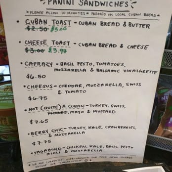 Felicitous - Current food list, they are revamping their menu - Coffee & Tea Near Me - Tampa, Florida