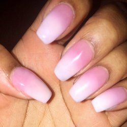 World Nails - Pink and white ombré Dip/Acrylic/Gel ($50)