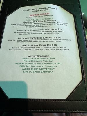 Menu photo 3 Blackjack Mulligans Public House Garfield, NJ