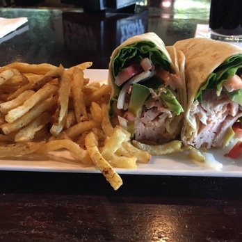 Sidelines Beer House - Turkey avocado wrap with fries--$9 as a lunch special. - American Near Me - Sewickley, Pennsylvania