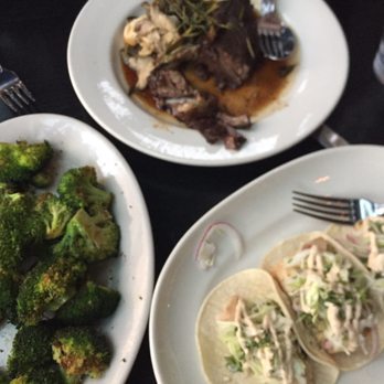 Black Bottle - Beef short Beef Short Ribs Malbec Glaze Oyster Mushrooms, Local Albacore Grilled Fish Tacos W Cilantro Crema, & Broccoli Blasted - New American Near Me - Bellevue, Washington Black Bottle - Beef short Beef Short Ribs Malbec Glaze Oyster Mushrooms, Local Albacore Grilled Fish Tacos W Cilantro Crema, & Broccoli Blasted - New American Near Me - Bellevue, Washington