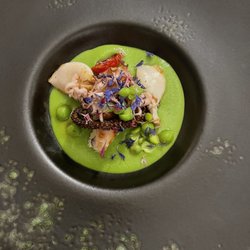 Bilacus - Their appetizer with 2 small squids and an inch octopus tentacle