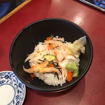 Ajishin - Closer look at the crab rice bowl for today special. Nothing much in there. Good thing they have a side of udon - Sushi Bars Near Me - Novi, Michigan Ajishin - Closer look at the crab rice bowl for today special. Nothing much in there. Good thing they have a side of udon - Sushi Bars Near Me - Novi, Michigan