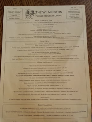 Menu photo 2 The Wilmington London, XGL Menu photo 2 The Wilmington London, XGL