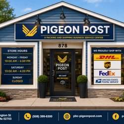 Pigeon Post - Your One-Stop Shipping Center for DHL, UPS, FedEx, USPS, Notary Services & Mailbox Rentals in Attleboro, MA