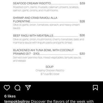 Tempo Kitchen & Bar - Description of Blackened Ahi Tuna Bowl w/Coconut prawns - New American Near Me - Gilroy, California