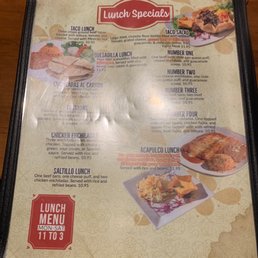 Lunch menu Lunch menu