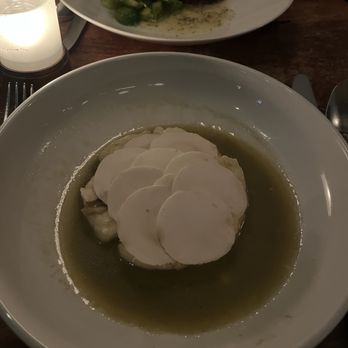 Estela - Ricotta dumplings with mushrooms and pecorino Sardo - New American Near Me - New York, New York Estela - Ricotta dumplings with mushrooms and pecorino Sardo - New American Near Me - New York, New York