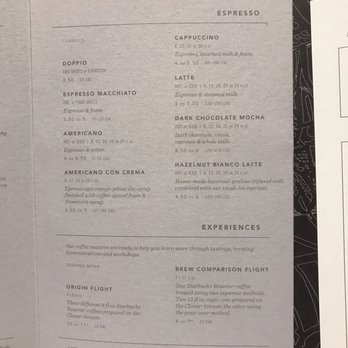 Starbucks Reserve - Menu - Coffee & Tea Near Me - Austin, Texas Starbucks Reserve - Menu - Coffee & Tea Near Me - Austin, Texas