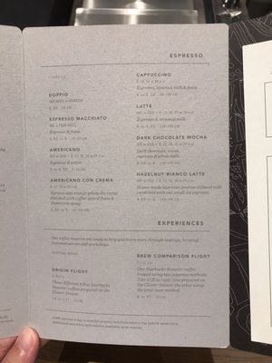 Menu photo 7 Starbucks Reserve Austin, TX