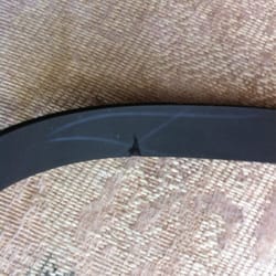 Defective belt sold to me. As you can see, they already identified the defect with a marking.