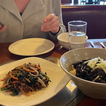 Korea Garden - (Left to Right) Jab Chae and Jajang Myeon. - Korean Near Me - Omaha, Nebraska
