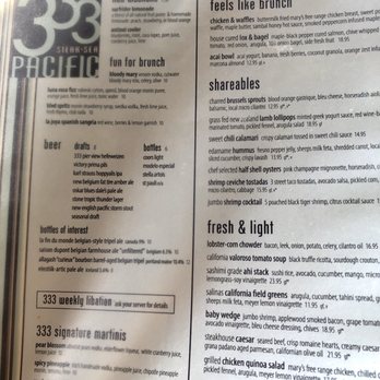 333 Pacific - Menu - Steakhouses Near Me - Oceanside, California 333 Pacific - Menu - Steakhouses Near Me - Oceanside, California