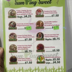 Sumting Sweet - Menu page