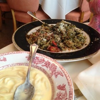 Ventura's Restaurant - Greens and a half portion of fettuccine Alfredo. - Italian Near Me - Utica, New York