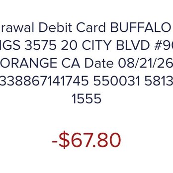 Buffalo Wild Wings - Bank statement - Chicken Wings Near Me - Orange, California Buffalo Wild Wings - Bank statement - Chicken Wings Near Me - Orange, California