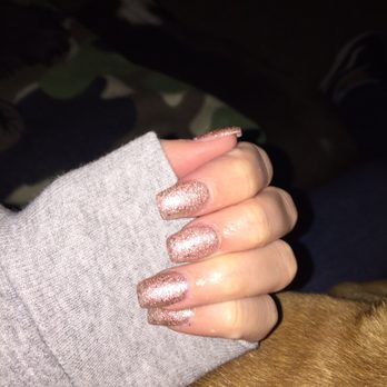 Sunrise Nails And Spa - Done by Tanya! Coffin shaped, rose gold/pink sparkle - Nail Salons Near Me - Upland, California Sunrise Nails And Spa - Done by Tanya! Coffin shaped, rose gold/pink sparkle - Nail Salons Near Me - Upland, California