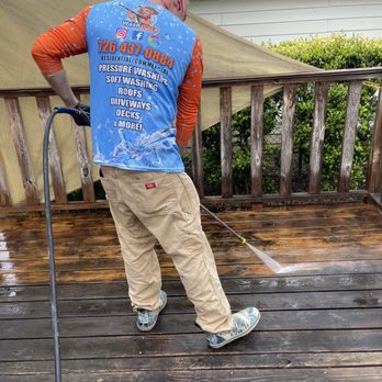 Wash Werx - Pressure washing a deck that had been neglected for years. Bringing back the wood grain. - Junk Removal & Hauling Near Me
