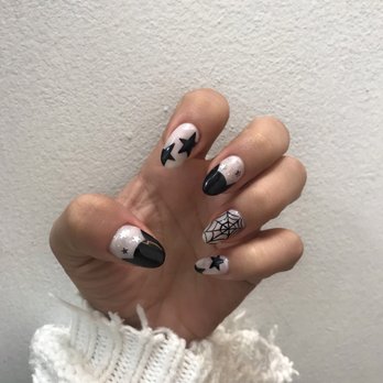Coco Nails art - Halloween nails done. These are my real nails, the total cost for gel with design and pedicure was $65 - Nail Salons Near Me - New York, New York