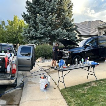Detail lab - They brought everything they needed to do the job at my place. Here is Denver "polishing up" the engine compartment! - Auto Detailing Near Me - Erie, Colorado Detail lab - They brought everything they needed to do the job at my place. Here is Denver "polishing up" the engine compartment! - Auto Detailing Near Me - Erie, Colorado