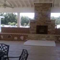The Golf Club at The Highlands - Fireplace under the shelter. This must be a great place to get the chill off after a round on a winter day