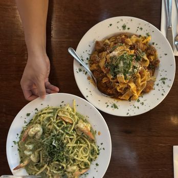 Bucatini - gamberi con pesto, pappardelle bolognese - Italian Near Me - Edmonds, Washington
