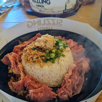 Sizzling Lunch - Garlic Beef Pepper rice that was steaming hot! - Teppanyaki Near Me - Fremont, California Sizzling Lunch - Garlic Beef Pepper rice that was steaming hot! - Teppanyaki Near Me - Fremont, California