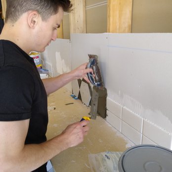 Home Repair Lab - Nick learning to tile a backsplash Home Repair Lab. - Specialty Schools Near Me - Durham, North Carolina