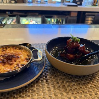 Killen's - Mac n' cheese and pork belly with sauce - Southern Near Me - Houston, Texas Killen's - Mac n' cheese and pork belly with sauce - Southern Near Me - Houston, Texas