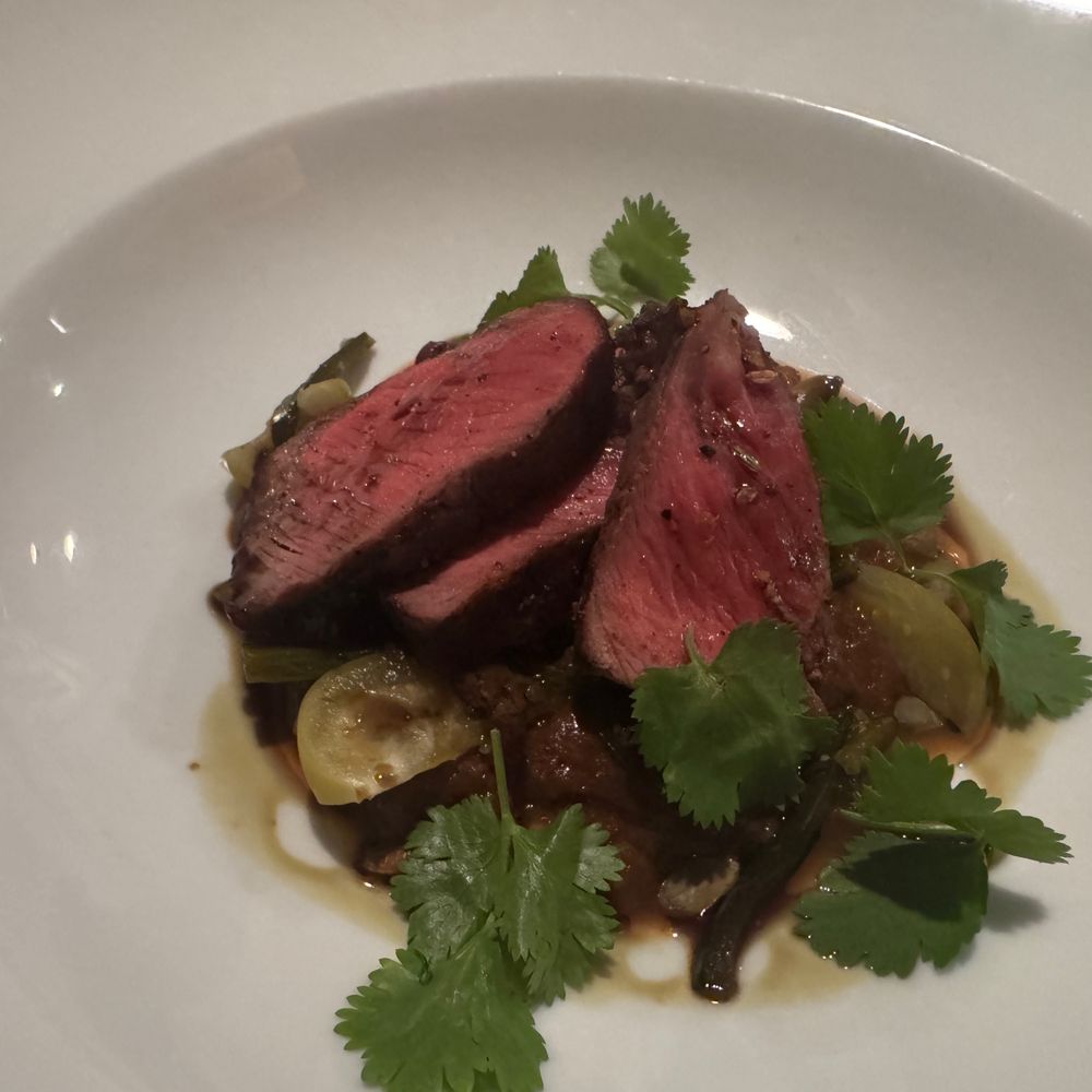 Sanford Restaurant - beef striploin with chicory and tomatillos, beef mole stew - New American Near Me - Milwaukee, Wisconsin Sanford Restaurant - beef striploin with chicory and tomatillos, beef mole stew - New American Near Me - Milwaukee, Wisconsin