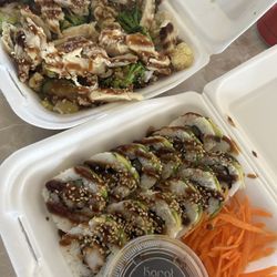 Yujo Sushi - Teriyaki de pollo y Kevin roll