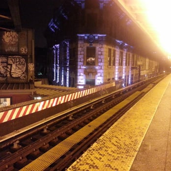 MTA - Myrtle Avenue/Broadway Subway Station - It looks like a rave, but it's just your friendly neighborhood subway station. - Metro Stations Near Me - Brooklyn, New York