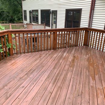 Deck Restore - Before, top rails splintered. - Decks & Railing Near Me - Medford Lakes, New Jersey