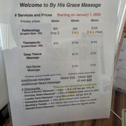 By His Grace Massage - Pricing details and even local discounts!