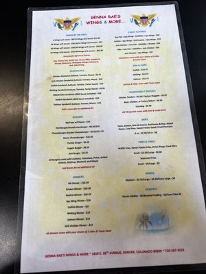 Menu photo 2 Genna Rae Wings and More Denver, CO Menu photo 2 Genna Rae Wings and More Denver, CO