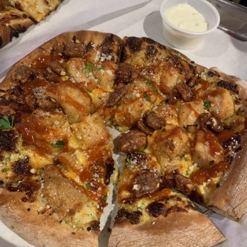 Saucy Brew Works - Chick N Waffles pizza. - Coffee & Tea Near Me - Columbus, Ohio