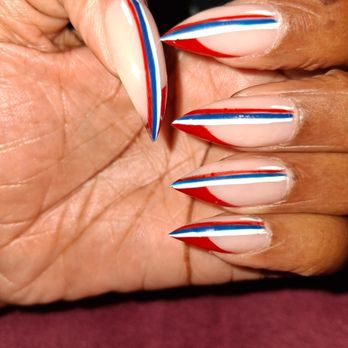 A Renee Nails - red, white, and blue nails - Nail Salons Near Me - Edgemoor, Delaware