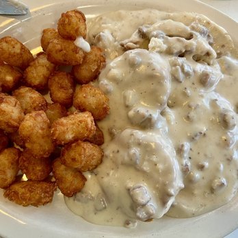 Route 30 Diner - Sausage Gravy over biscuits with Tater tots. - Breakfast & Brunch Near Me - Ronks, Pennsylvania